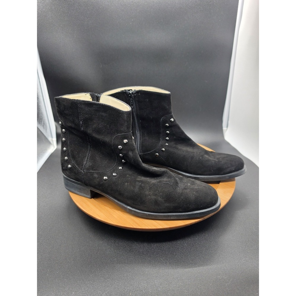 Rangoni By Amalfi Black‎ Suede Pointed Toe Studded Boots Bootie Womens Size 9.5
